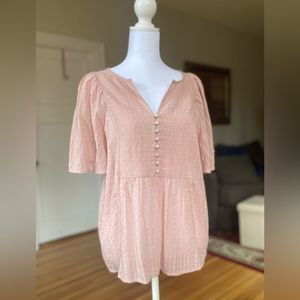 Madewell Courtyard Flutter Sleeve Top Size Medium